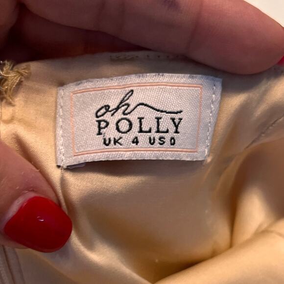 Oh Polly Champagne Underwire Corset Dress with Rhinestone Trim size 0 - Picture 6 of 9